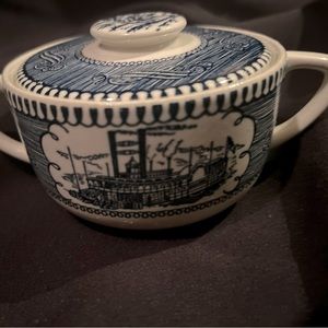Currier & Ives Sugar Bowl with Lid